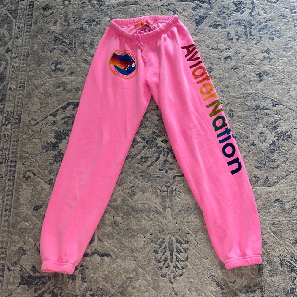 Hot pink aviator nation sweatpants